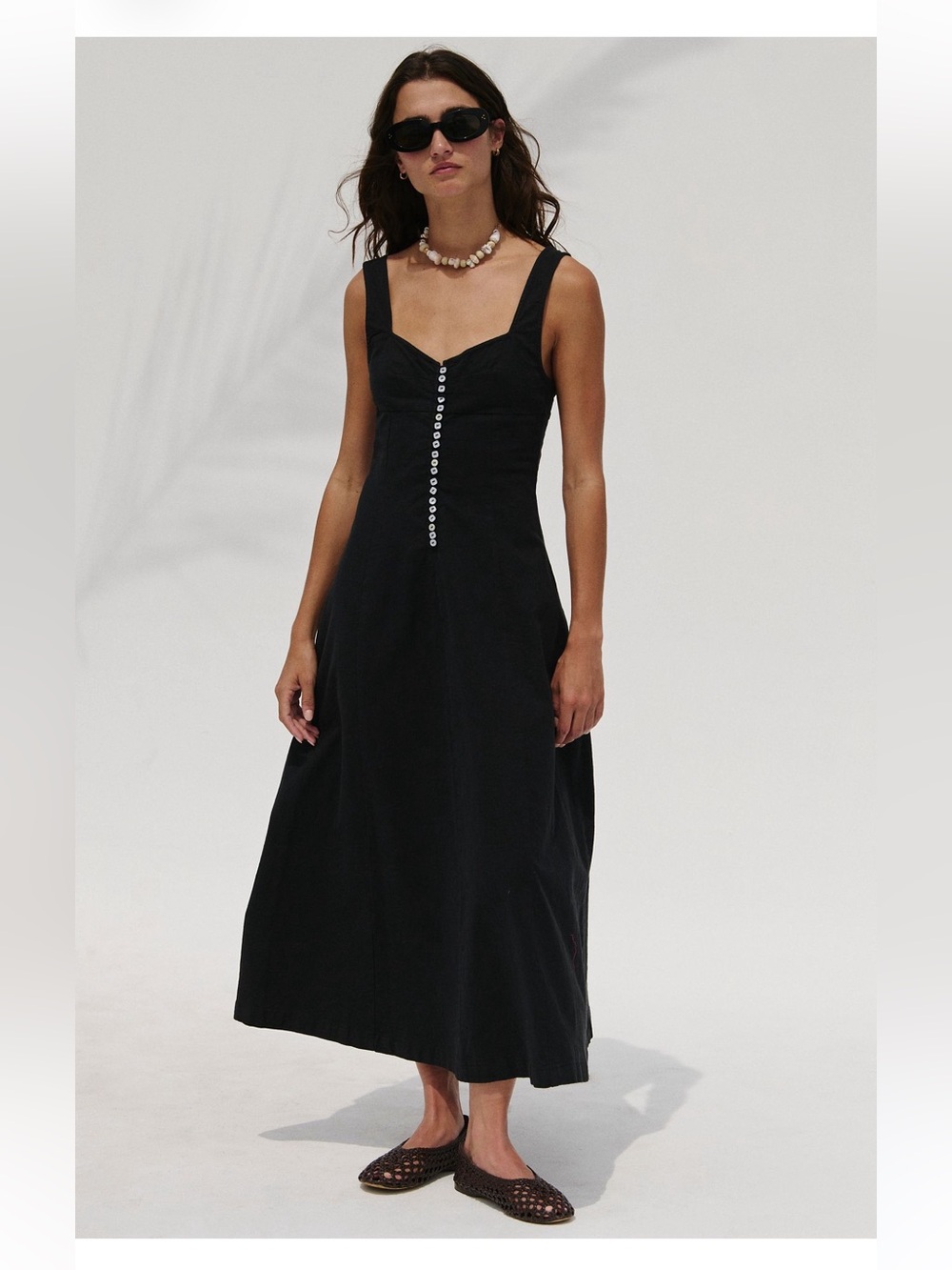 NWT Free People Holland stretch linen midi dress